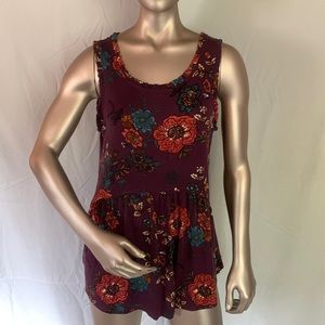 Maurices Purple Floral Tank Top